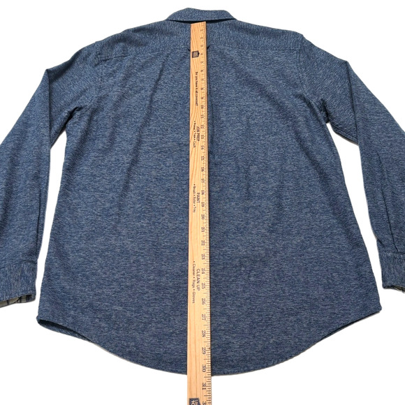 Lands End Flannel Shirt Mens M Blue Casual Outdoor Camping Fishing Flip Cuff - Picture 15 of 16